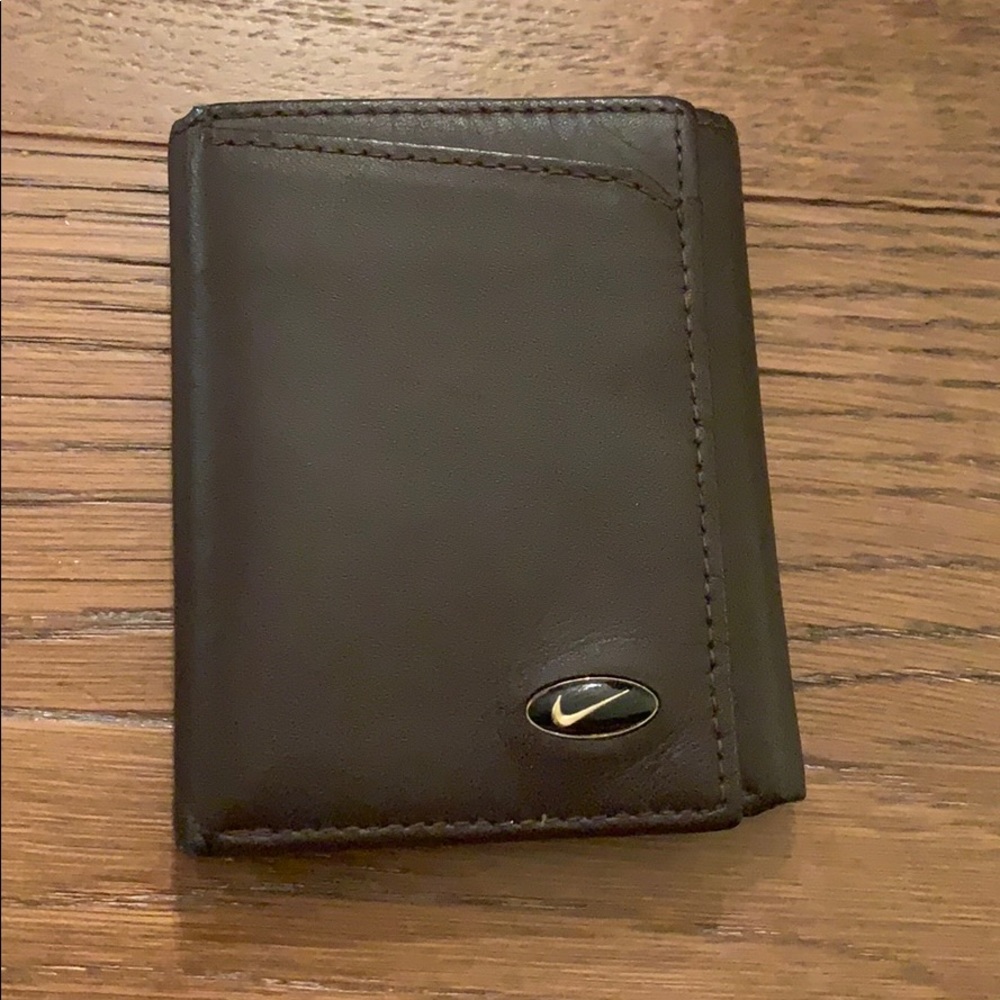 Nike brown leather wallet